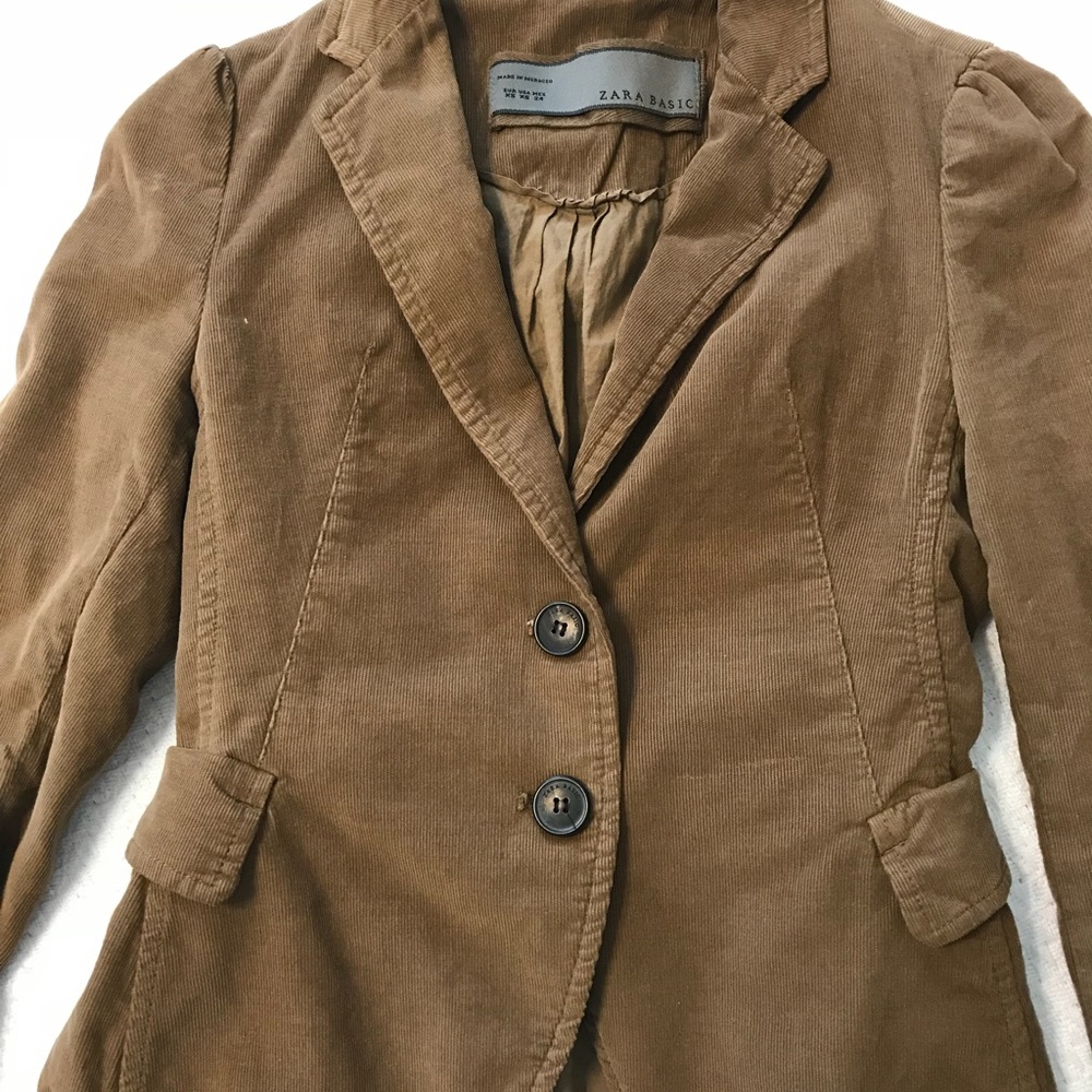 Zara basic corduroy brown blazer/jacket size XS